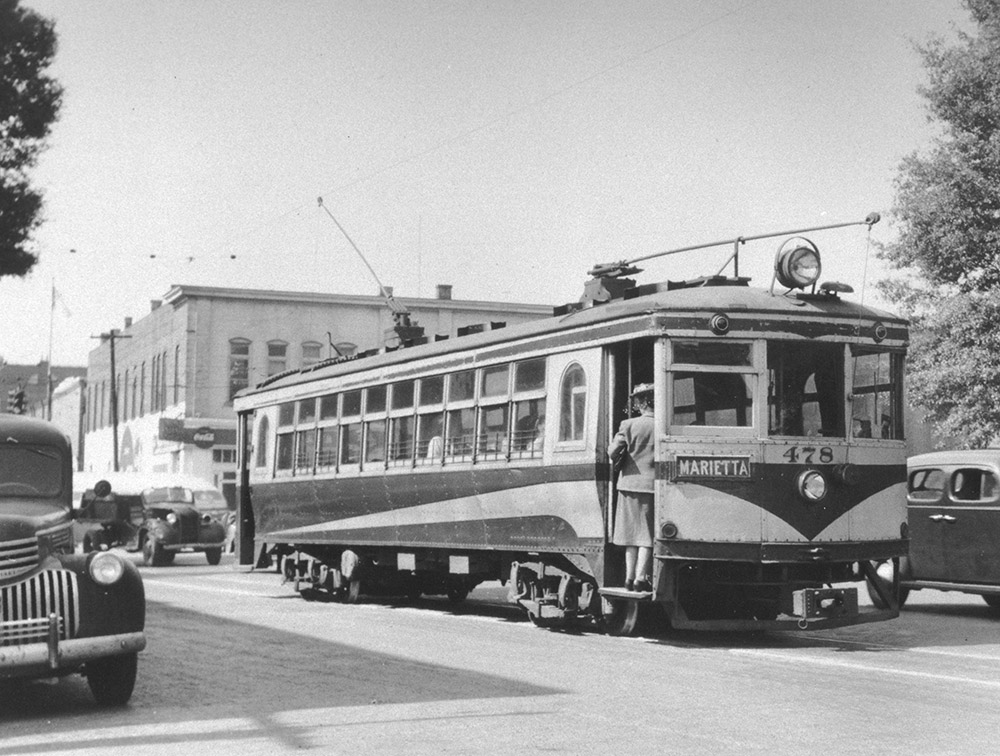 Marietta Square Market | Original Trolley Car on the streets of Marietta Square